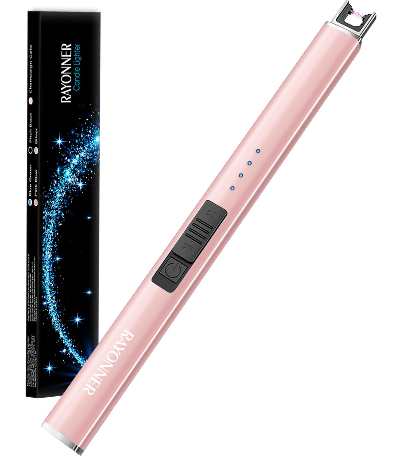 RAYONNER Lighter Electric Candle Lighters Rechargeable USB Lighter Arc Lighters for Candle Camping (1Pack, Rose Gold) - CookCave