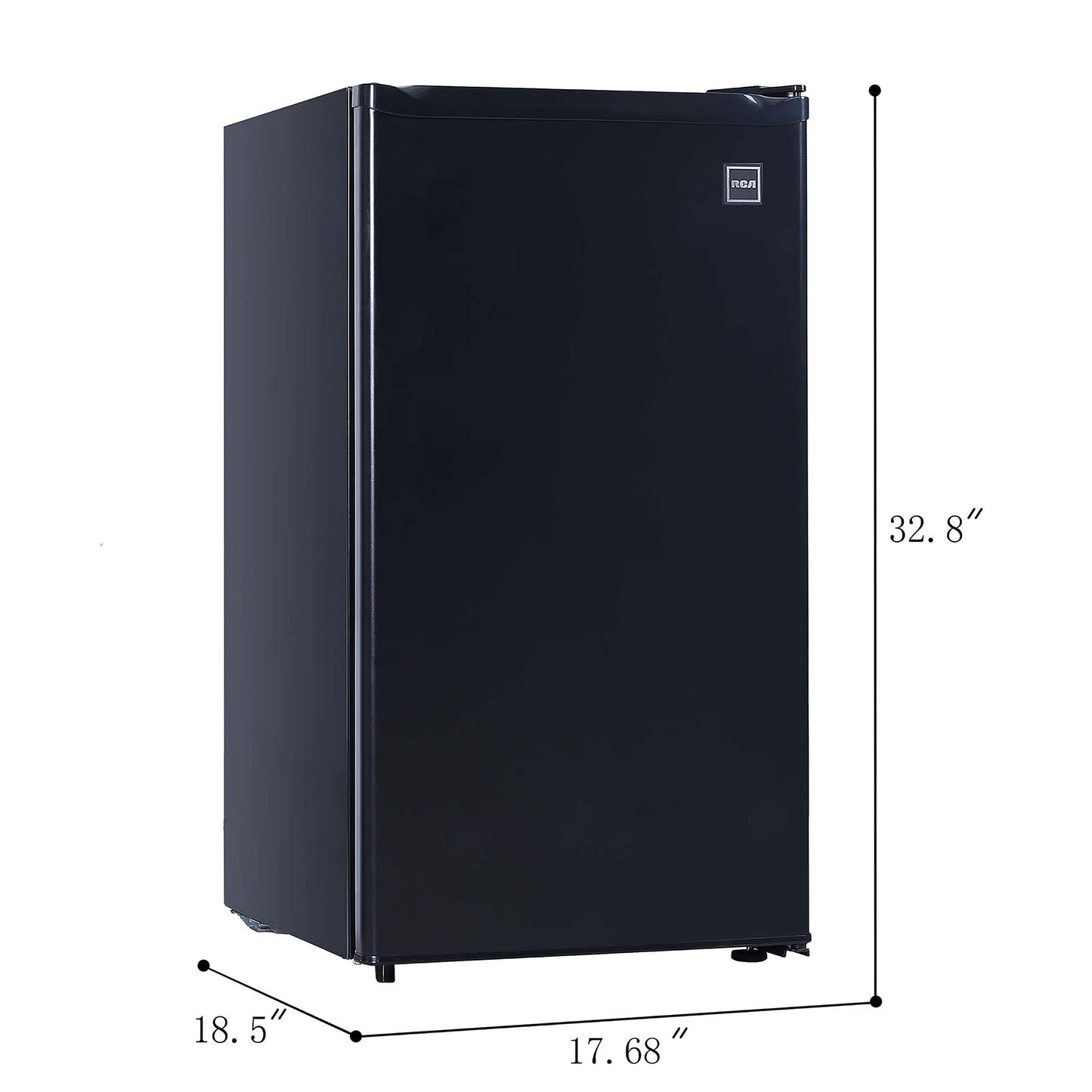 RCA RFR321-B-Black-COM RFR321 Single Mini Refrigerator-Freezer Compartment-Adjustable Thermostat Control-Reversible Doors-Ideal for Dorm, Office, RV, Garage, Apartment-Black Cubic Feet, 3.2 CU.FT - CookCave