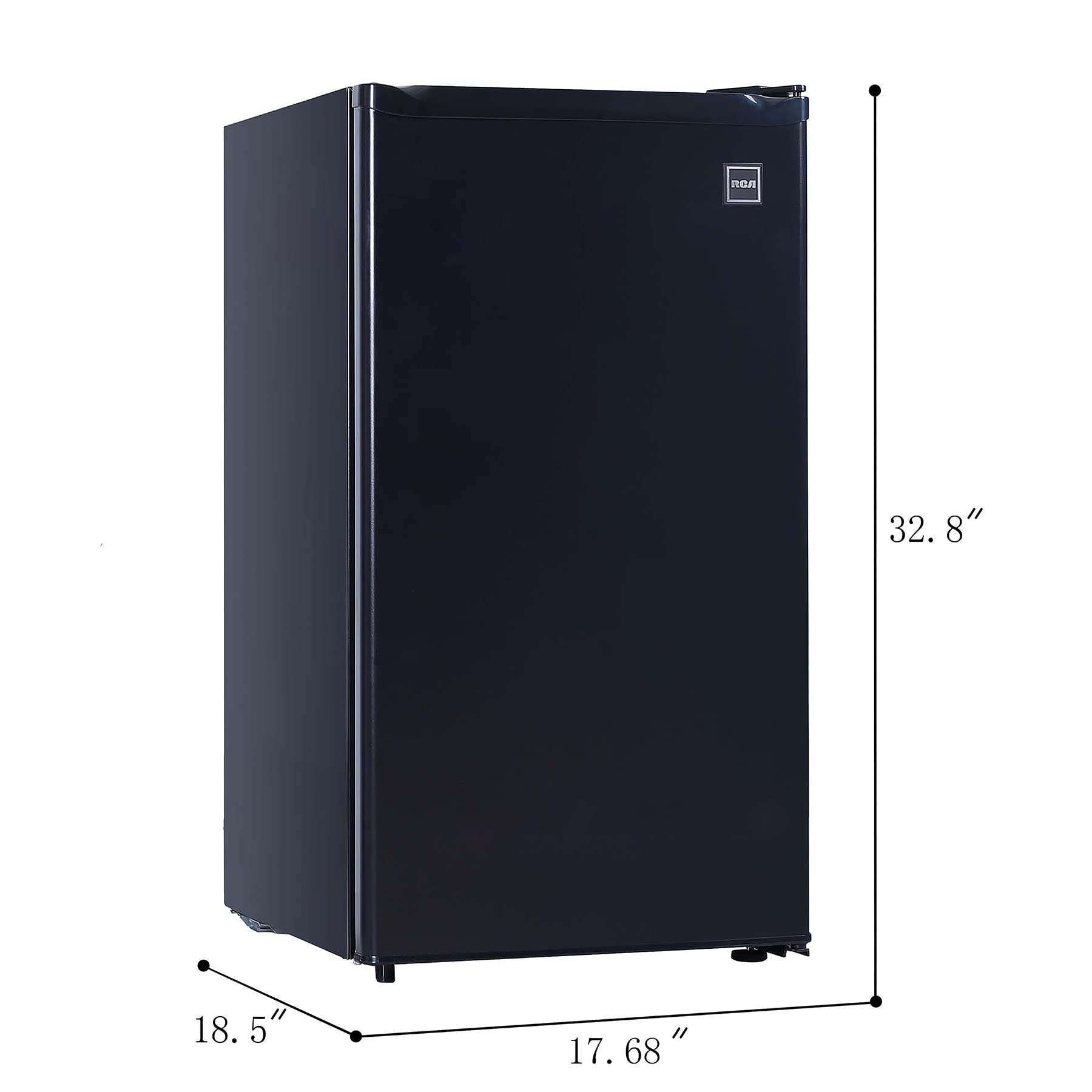 RCA RFR321-B-Black-COM RFR321 Single Mini Refrigerator-Freezer Compartment-Adjustable Thermostat Control-Reversible Doors-Ideal for Dorm, Office, RV, Garage, Apartment-Black Cubic Feet, 3.2 CU.FT - CookCave