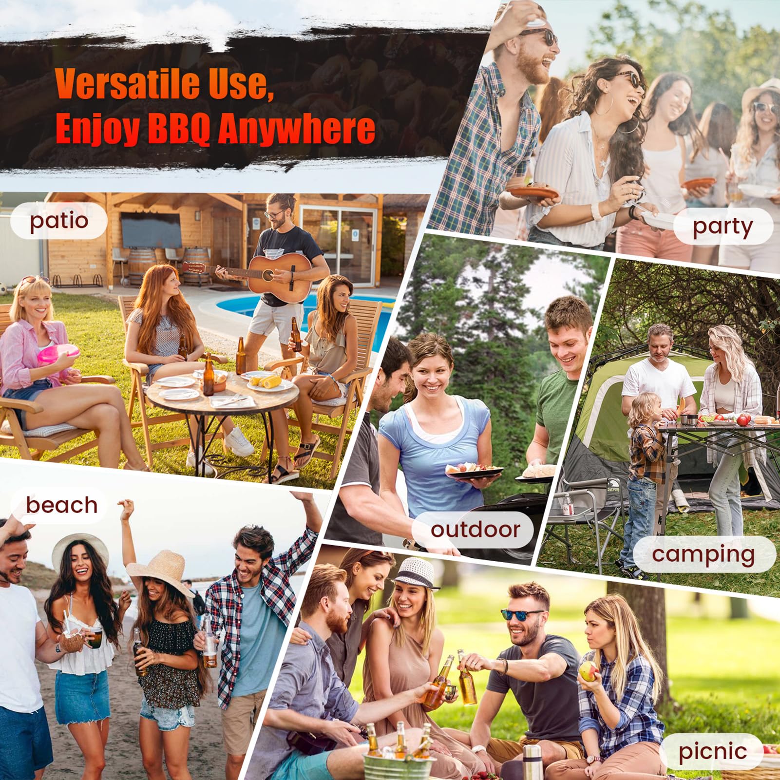 Realcook Charcoal Grills with Offest Smokers: Spacious Barrel Charcoal BBQ Grill | Barbecue Smoker Grill Combo for Outdoor Backyard Patio Camping Picnic and Party - CookCave