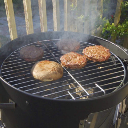 Realcook Vertical 17 Inch Steel Charcoal Smoker, Heavy Duty Round BBQ Grill for Outdoor Cooking, Black - CookCave