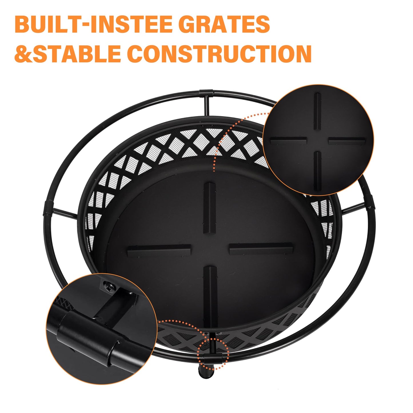 Red Mountain Valley 30'' Outdoor Wood Burning Fire Pit, 2-in-1 Large Round Fire Pit for Outside, Outdoor Fireplaces with Spark Screen, Fire Poker, Cover, Ideal for Patio, Backyard, Camping, Picnic - CookCave