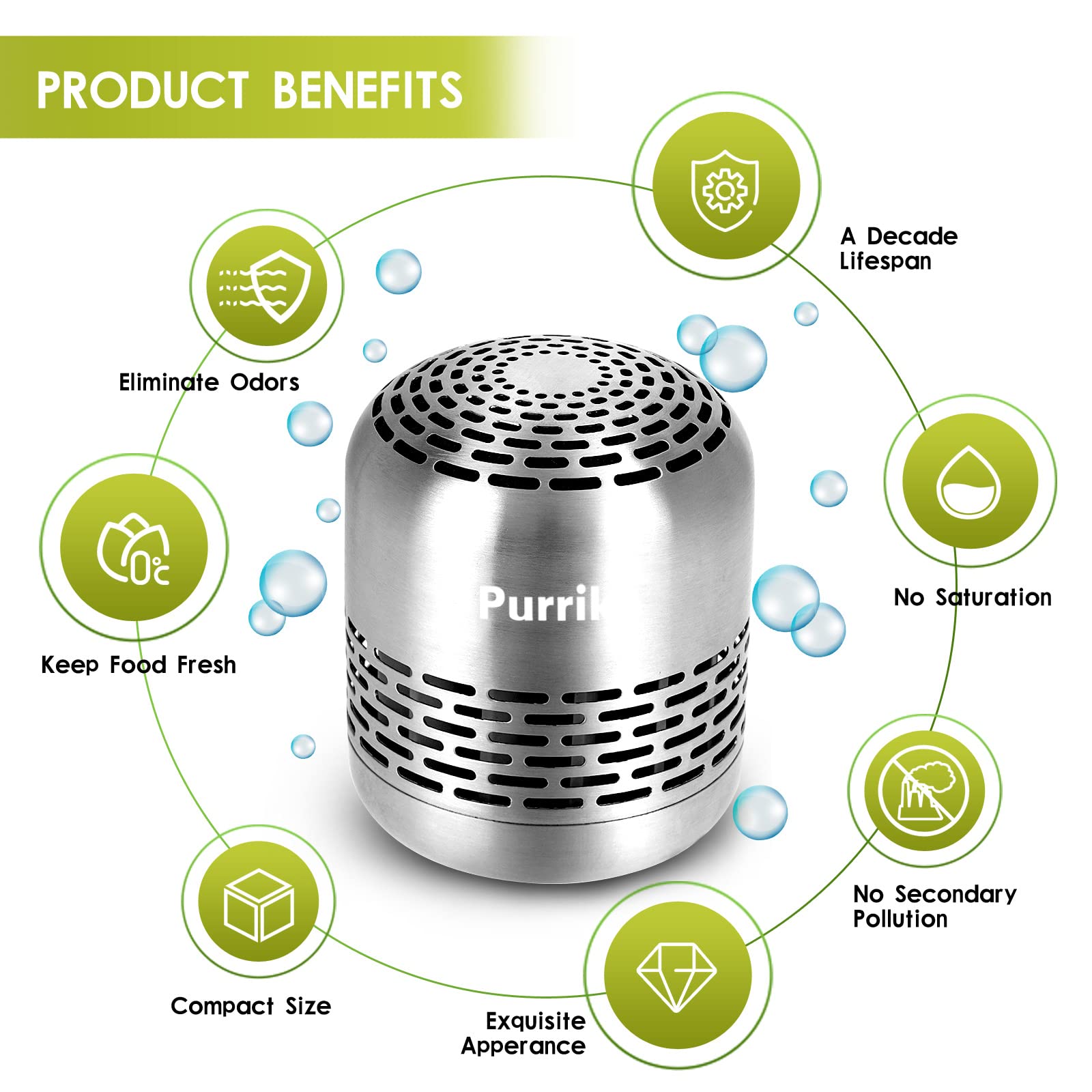 Refrigerator Deodorizer,Lasts for 10 Years,Refrigerator Odor Eliminator,Fridge Deodorizer,More Effective Than Baking Soda Bamboo Air Purifying Bags - CookCave