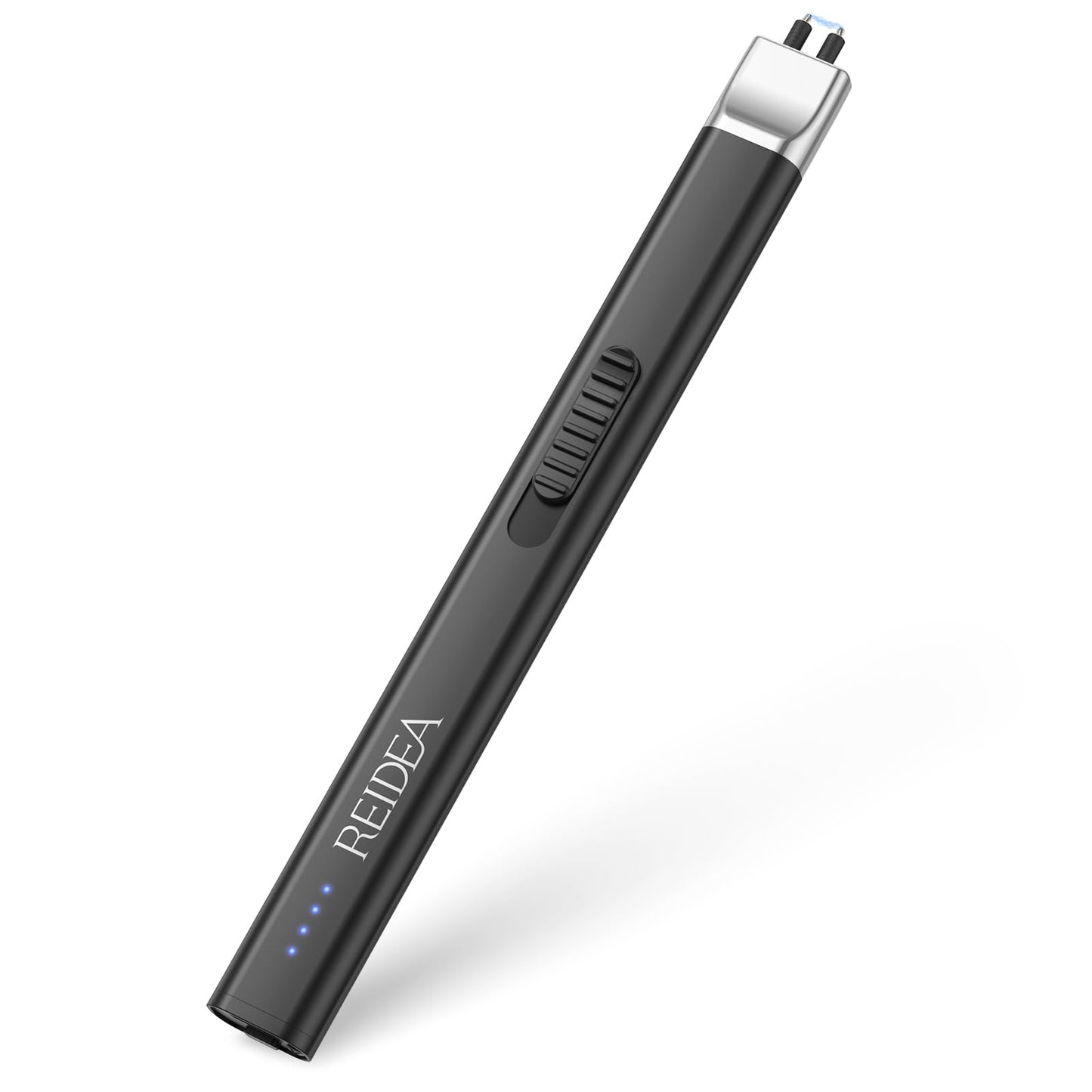 REIDEA Electric Candle Lighter, Windproof Flameless USB Rechargeable Arc Lighter with Safe Button and Power Indicator for Candle, BBQ and Fireworks, R1 Flat, Obsidian Black - CookCave