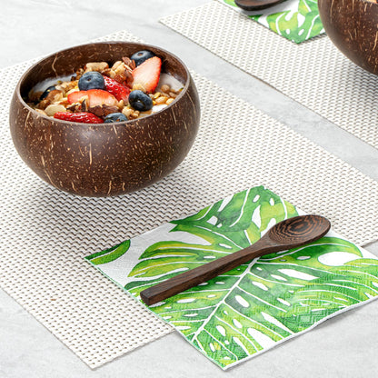 Restaurantware - Coco Casa 6.3 Inch Serving Spoon, 1 Greaseproof Wooden Spoon - Durable, Sustainable, Ebony Wood Serving Flatware, For Serving With Hot And Cold Foods - CookCave