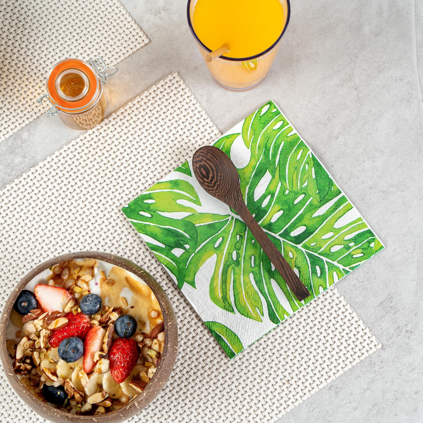 Restaurantware - Coco Casa 6.3 Inch Serving Spoon, 1 Greaseproof Wooden Spoon - Durable, Sustainable, Ebony Wood Serving Flatware, For Serving With Hot And Cold Foods - CookCave