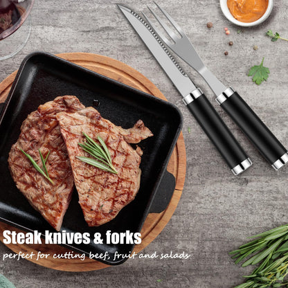 RINPIR 35pcs Deluxe Grilling Gifts Set for Birthday Fathers Day, Stainless Steel BBQ Accessories Kit for Men Dad, Professional Grill Tools Utensils with Scissors, Meat Claws in Aluminum Case Black - CookCave