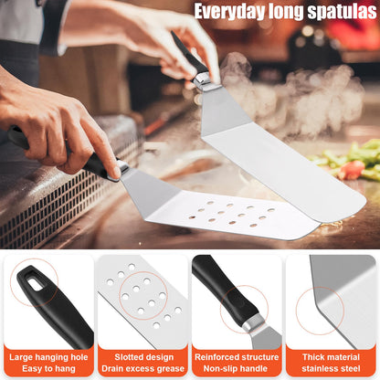 RINPIR 42pcs Griddle Accessories Kit for Blackstone, Flat Top Grill Spatula Set with Enlarged Spatulas, Melting Dome and Burger Press, Professional Hibachi Tools Gifts for Outdoor BBQ Teppanyaki - CookCave