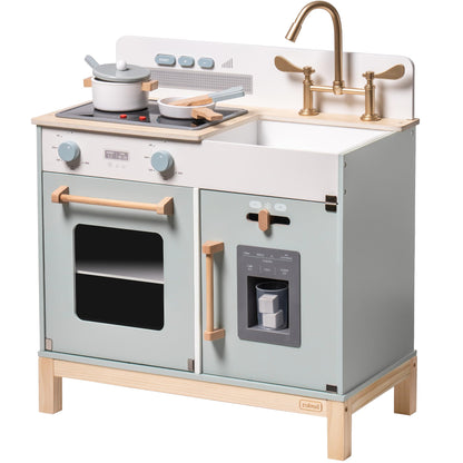 ROBUD Montessori Kids Kitchen Playset, Wooden Play Kitchen, Pretend Toddlers Kitchen Toy with Accessories, Baby Gift for Ages 3 4 5 6 7 8 - CookCave