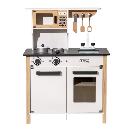 ROBUD Wooden Play Kitchen, Kids Kitchen Playset with Realistic Design, Toy Kitchen Gift for Boys and Girls, Age 3+ - CookCave