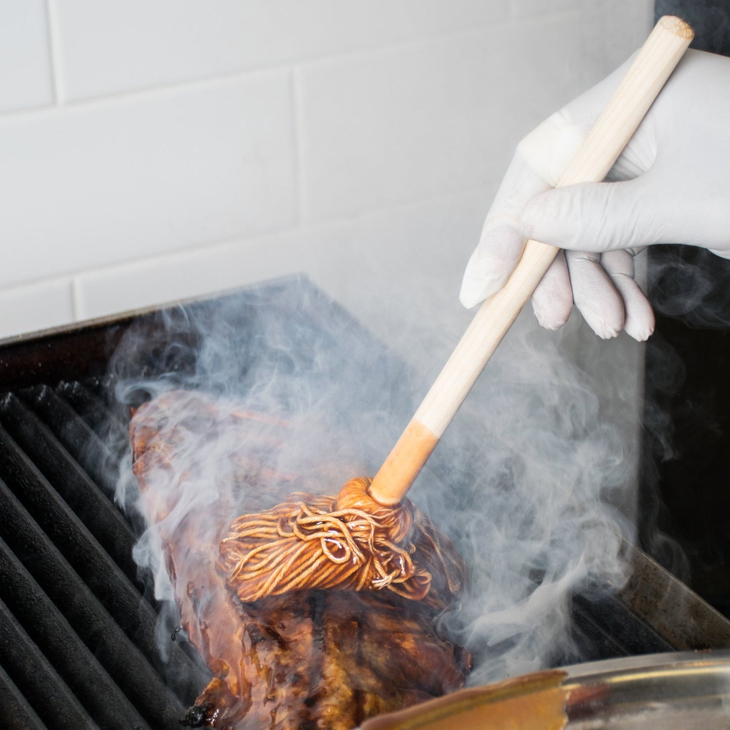 Rocky Mountain Goods Basting Barbecue Mop - Large - Long Handle to Keep Your Hand Away from The Heat - Large mop for Quicker basting - Solid Wood - CookCave