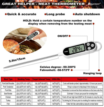 ROMANTICIST 23pc Must-Have BBQ Grill Accessories Set with Thermometer in Case - Stainless Steel Barbecue Tool Set with 2 Grill Mats for Backyard Outdoor Camping - Father's Day Best Barbecue Gift - CookCave