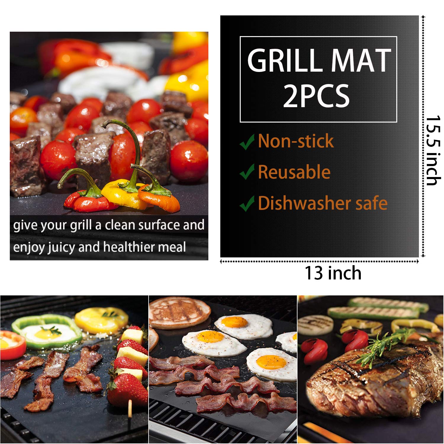 ROMANTICIST 30pcs BBQ Grill Tool Set for Men Dad, Heavy Duty Stainless Steel Grill Utensils Set, Non-Slip Grilling Accessories Kit with Thermometer, Mats in Aluminum Case for Fathers Day Brown - CookCave
