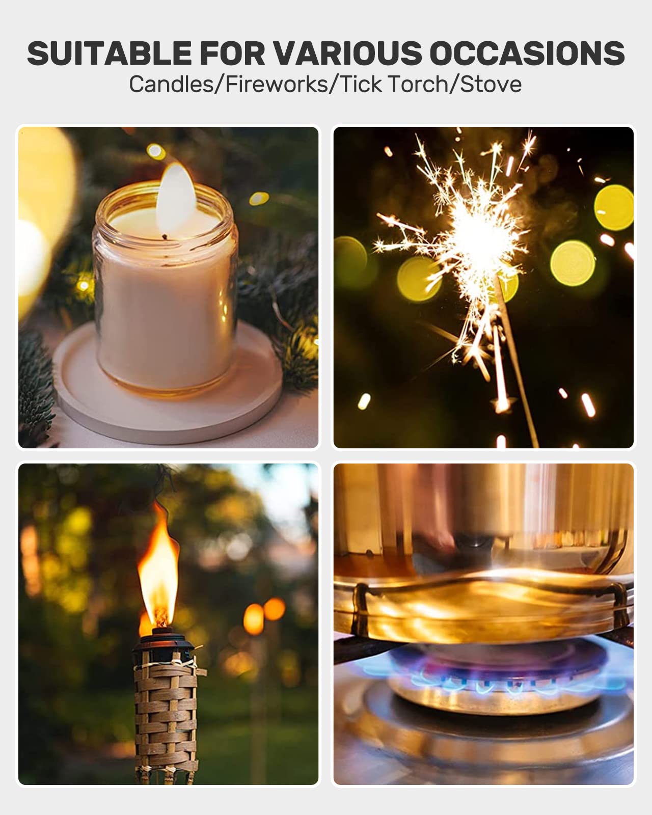 RONXS Electric Lighter, Candle Lighters USB Rechargeable Arc Lighter with Hanging Hook, LED Battery Display Long Lighters for Candle Grill BBQ Home Outdoor - CookCave