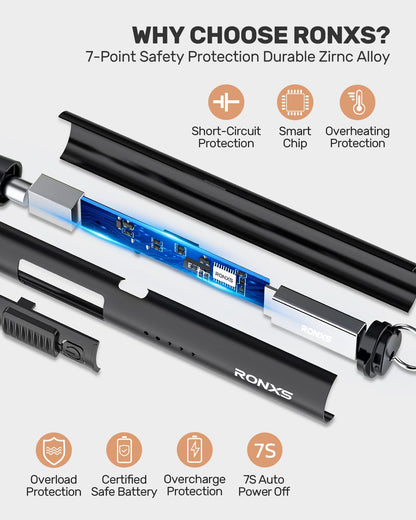 RONXS Electric Lighter, Candle Lighters USB Rechargeable Arc Lighter with Hanging Hook, LED Battery Display Long Lighters for Candle Grill BBQ Home Outdoor - CookCave