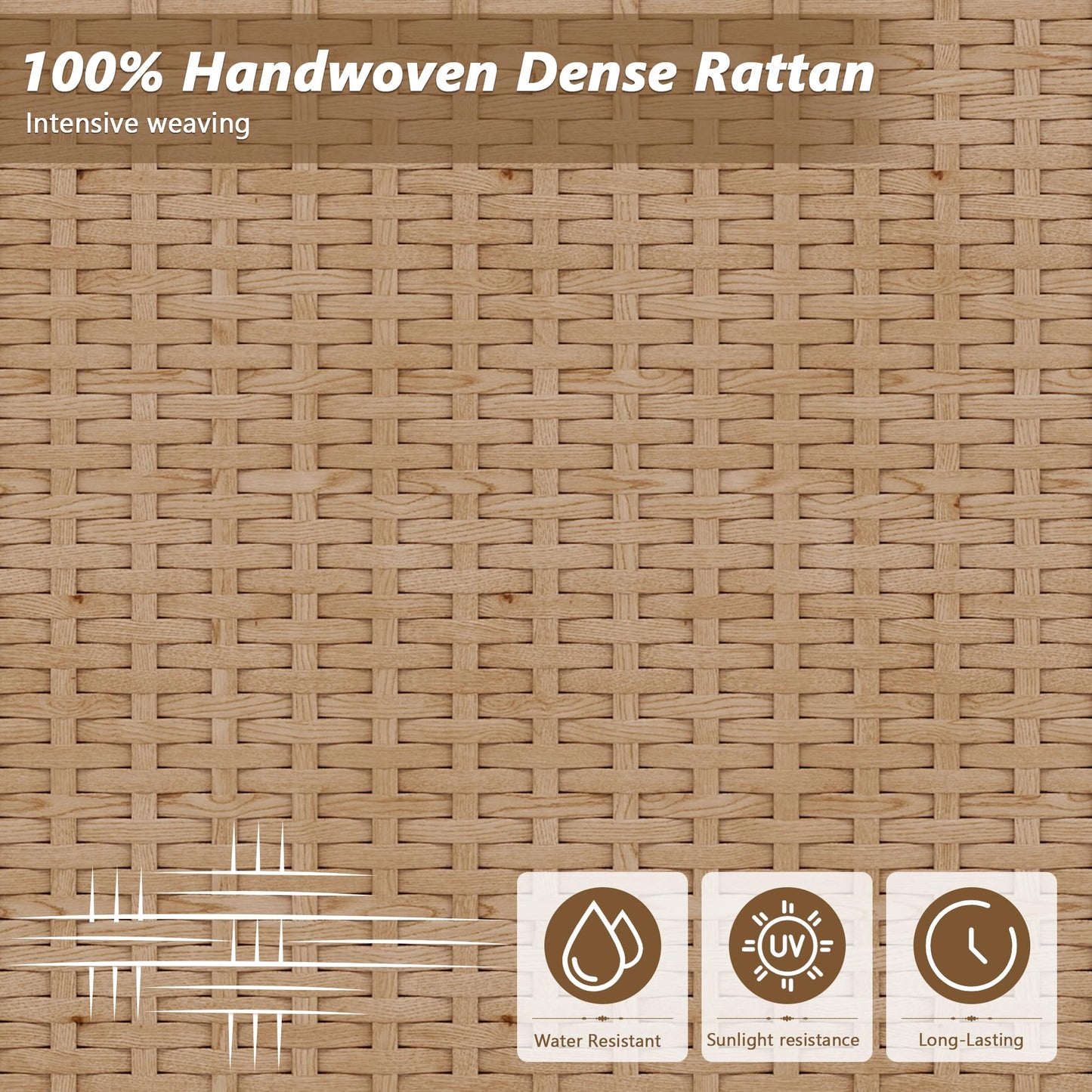 Rotihom 8-Piece Wicker Outdoor sectional Patio Furniture Set with Additional Waterproof Cover, Conversation Patio Furniture with Washable Thick Cushions for Garden, Backyard, Poolside - CookCave