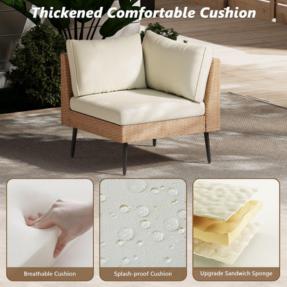 Rotihom 8-Piece Wicker Outdoor sectional Patio Furniture Set with Additional Waterproof Cover, Conversation Patio Furniture with Washable Thick Cushions for Garden, Backyard, Poolside - CookCave