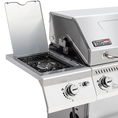 Royal Gourmet 5-Burner Propane Gas Grill with Side Burner, Stainless Steel Barbeque Grills, Silver, GA5404S - CookCave