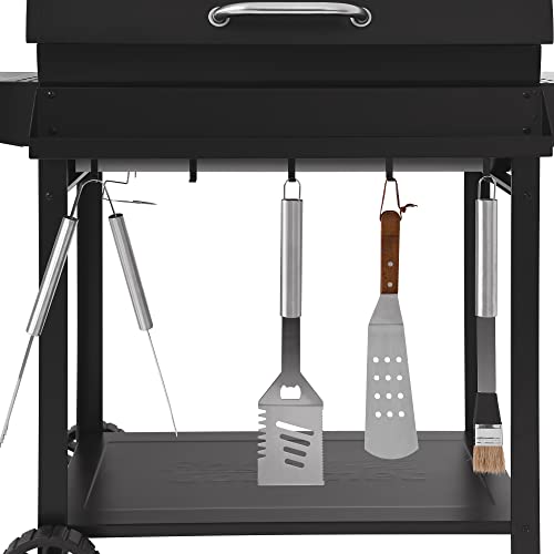 Royal Gourmet CC1830T 30-Inch Barrel Charcoal Grill with Warming Rack & Front Storage Basket, Outdoor BBQ Grill with 627 sq. in. Grilling Area for Backyard Barbecue Cooking Party, Black - CookCave