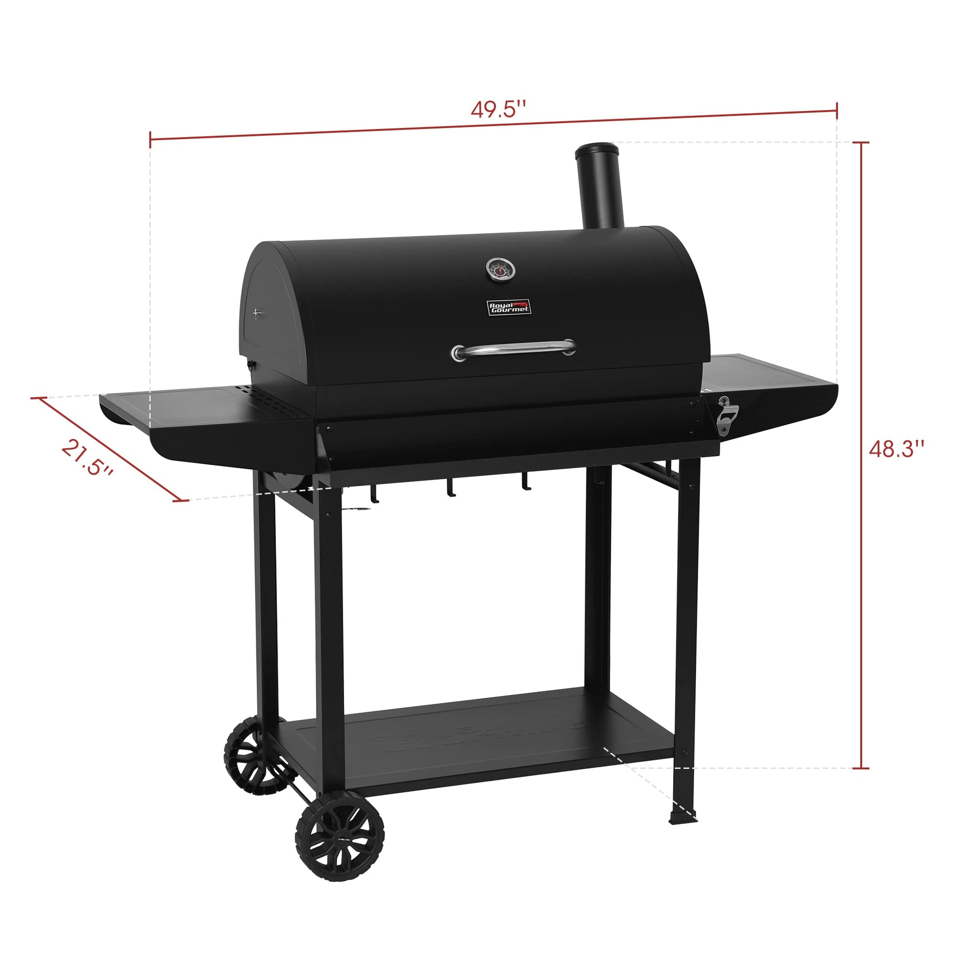 Royal Gourmet CC1830T 30-Inch Barrel Charcoal Grill with Warming Rack & Front Storage Basket, Outdoor BBQ Grill with 627 sq. in. Grilling Area for Backyard Barbecue Cooking Party, Black - CookCave