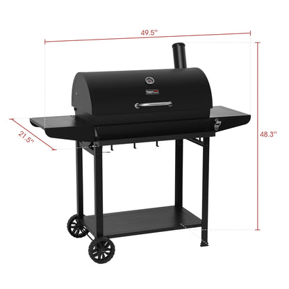 Royal Gourmet CC1830T 30-Inch Barrel Charcoal Grill with Warming Rack & Front Storage Basket, Outdoor BBQ Grill with 627 sq. in. Grilling Area for Backyard Barbecue Cooking Party, Black - CookCave