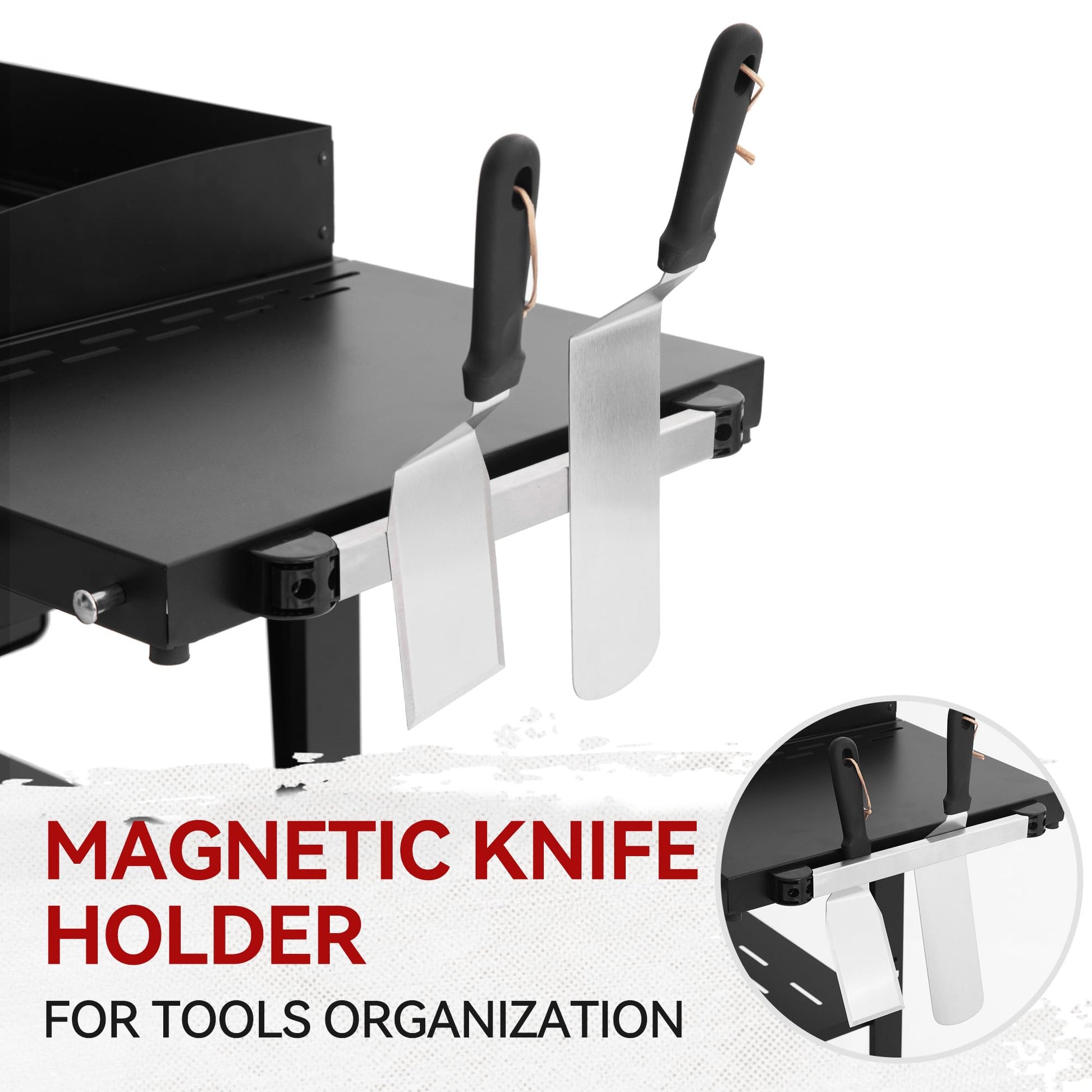 Royal Gourmet GD405A 4 Burner Propane Gas Grill and Griddle Combo with Grilling Gear Set, Griddle Grill Combo with Foldable Side Tables for Outdoor Cooking While Camping or Tailgating, Black - CookCave