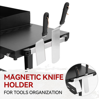 Royal Gourmet GD405A 4 Burner Propane Gas Grill and Griddle Combo with Grilling Gear Set, Griddle Grill Combo with Foldable Side Tables for Outdoor Cooking While Camping or Tailgating, Black - CookCave