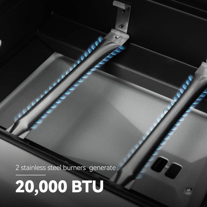 Royal Gourmet ZH3002N Propane Gas and Charcoal Grill Combo, Dual Fuel BBQ Grill with 2 Side Shelves for Outdoor Patio Garden Backyard Barbecue, 20,000 BTUs, Silver & Black - CookCave