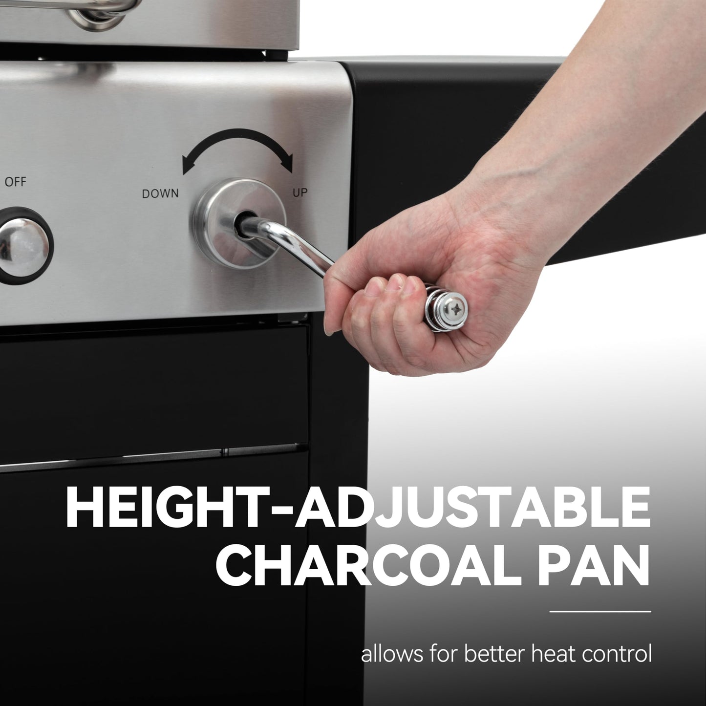 Royal Gourmet ZH3002N Propane Gas and Charcoal Grill Combo, Dual Fuel BBQ Grill with 2 Side Shelves for Outdoor Patio Garden Backyard Barbecue, 20,000 BTUs, Silver & Black - CookCave