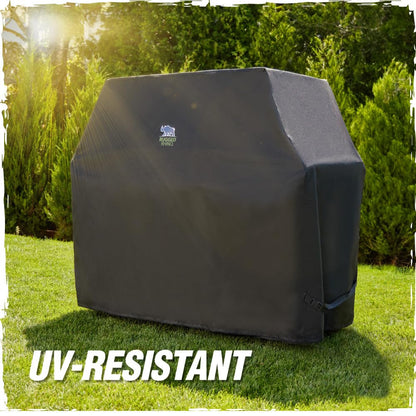 Rugged Rhino All Season Heavy Duty Grill Cover, Three Layer Waterproof UV Resistant and Windproof Covers for Outdoor, Secure Buckle Closure, Grilling Griddle Storage Outside, 58"L x 24"W x 48"H, Black - CookCave