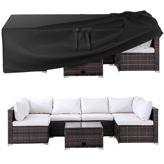 Ruimoy Patio Furniture Covers, Outdoor Furniture Cover Waterproof, General Purpose, Outside Table and Chair Covers, Heavy Duty 600D (108 Inch L x 82 Inch W x 27.9 Inch H) - CookCave