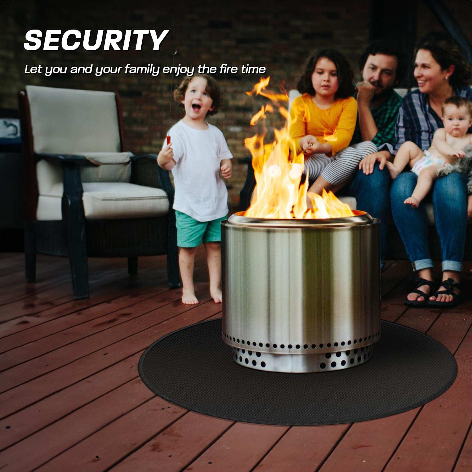 Rumlick 36" Fire Pit Mat for Solo Stove Bonfire, Round Fireproof Under Grill Mats for Outdoor Grill, Portable Camping Stove Mat for Solo Stove Accessories - CookCave