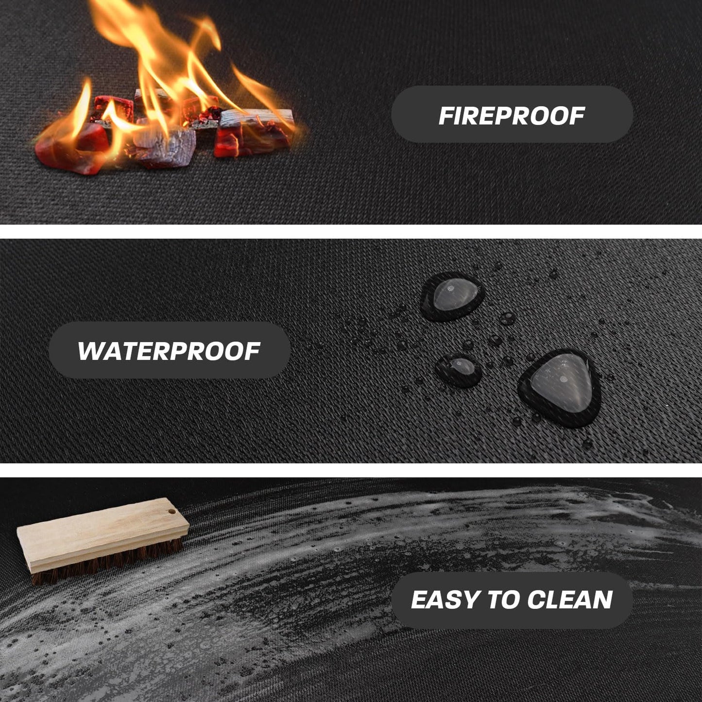 Rumlick 36" Fire Pit Mat for Solo Stove Bonfire, Round Fireproof Under Grill Mats for Outdoor Grill, Portable Camping Stove Mat for Solo Stove Accessories - CookCave