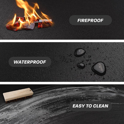 Rumlick 36" Fire Pit Mat for Solo Stove Bonfire, Round Fireproof Under Grill Mats for Outdoor Grill, Portable Camping Stove Mat for Solo Stove Accessories - CookCave