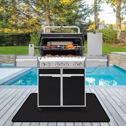 Rumlick 60 x 40 inch Under Grill Mats for Outdoor Grill, Oil and Waterproof, Double-Sided Fireproof Fire Pit Fireplace Outdoor BBQ Mat for Protecting Deck and Lawn - CookCave