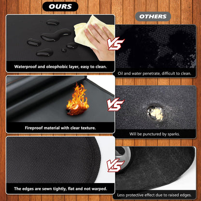 Rumlick 76x40 inches Under Grill Mat for Blackstone Grill, Large Double-Sided Fireproof Protective Mat for Deck, Oilproof Waterproof BBQ Fire Pit Fireplace Mat - CookCave