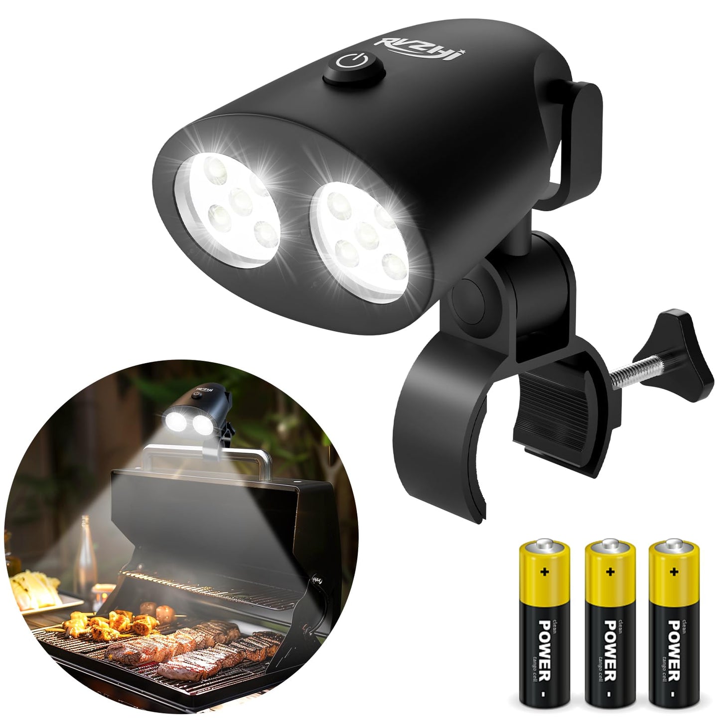 RVZHI Grill Light Grilling Accessories: Men Gifts for Fathers Day Grilling Gifts for Dad Husband - Smoker BBQ Accessories for Outdoor Grill - BBQ Light with Two Brightness Settings Batteries Included - CookCave