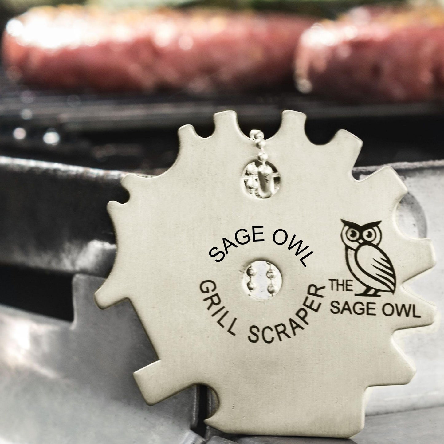 Sage Owl Bristle-Free Stainless Steel BBQ Grill Scraper – Safe Universal Grill Cleaner for Outdoor Grills, Smoker Accessories, Kitchen Gadgets, and Grilling Tools Cooking Stocking Stuffers for Men - CookCave