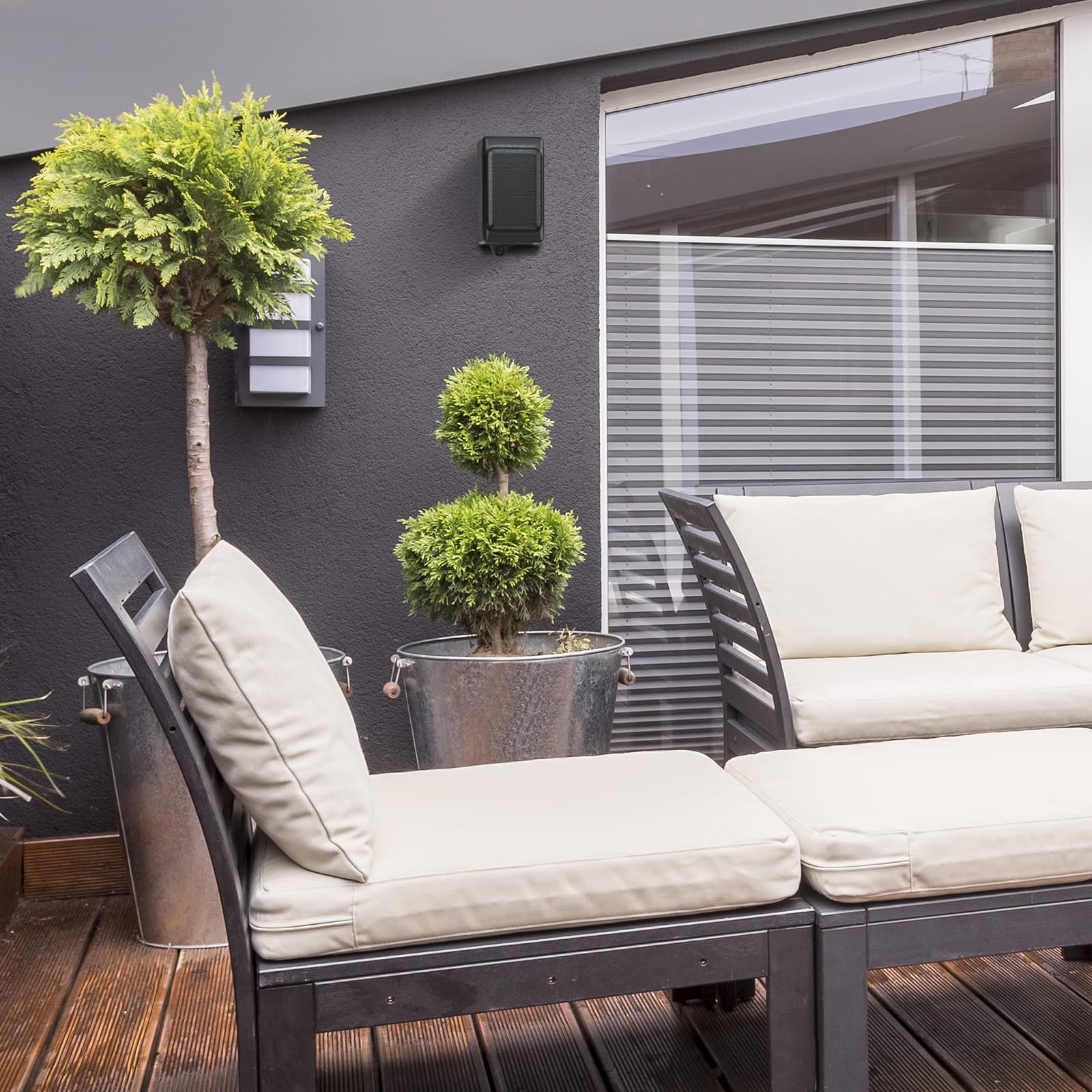 Saiyin Outdoor Indoor Speakers, Marine Grade Mount Speakers, Surround Sound Speakers with Wall Mount Brackets for Boat, Patio, Garage, Home Surround System, One Pair - CookCave