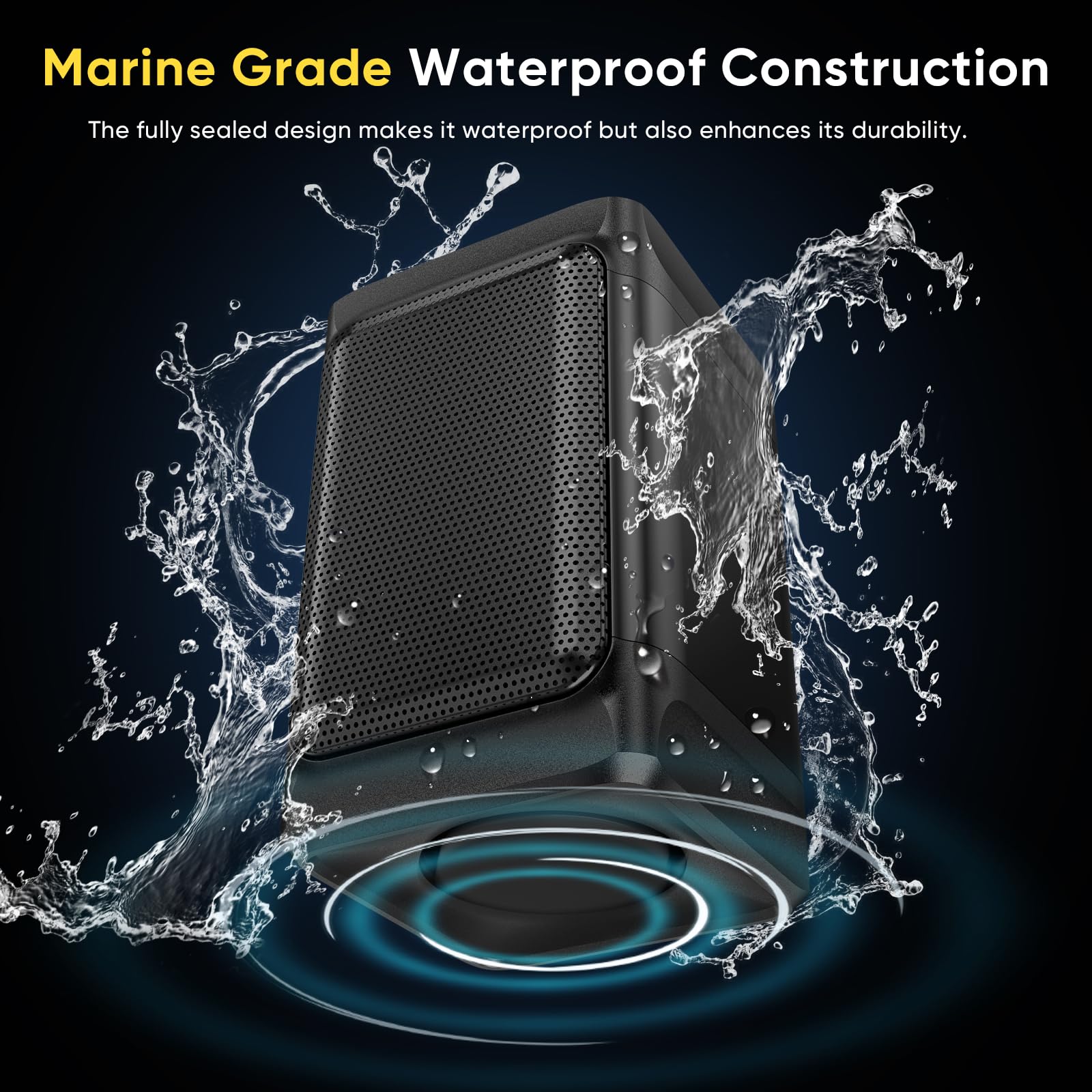 Saiyin Outdoor Indoor Speakers, Marine Grade Mount Speakers, Surround Sound Speakers with Wall Mount Brackets for Boat, Patio, Garage, Home Surround System, One Pair - CookCave