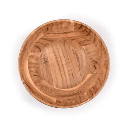Samhita Acacia Wood Fruit Bowl for Fruits or Salads,Serving Dish Looks Absolute Beautiful With Your Kitchen (10" x 10" X 4") - CookCave