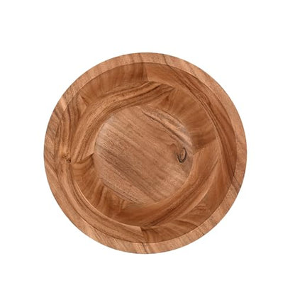 Samhita Acacia Wood Salad Bowl, Perfect for Salad, Vegetables Salad Bowl & Decorative Centerpiece Absolute Beautiful for Your Kitchen (9" x 9" x 4") - CookCave