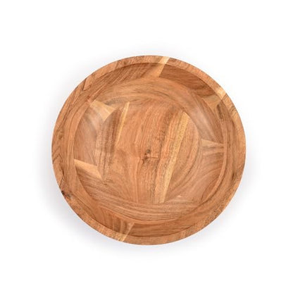 Samhita Acacia Wood Serving Bowl, Fruit Bowl, Friendly and Perfect for Salad, Vegetables and Fruit,Single Salad Bowl (10" x 10" x 3") - CookCave
