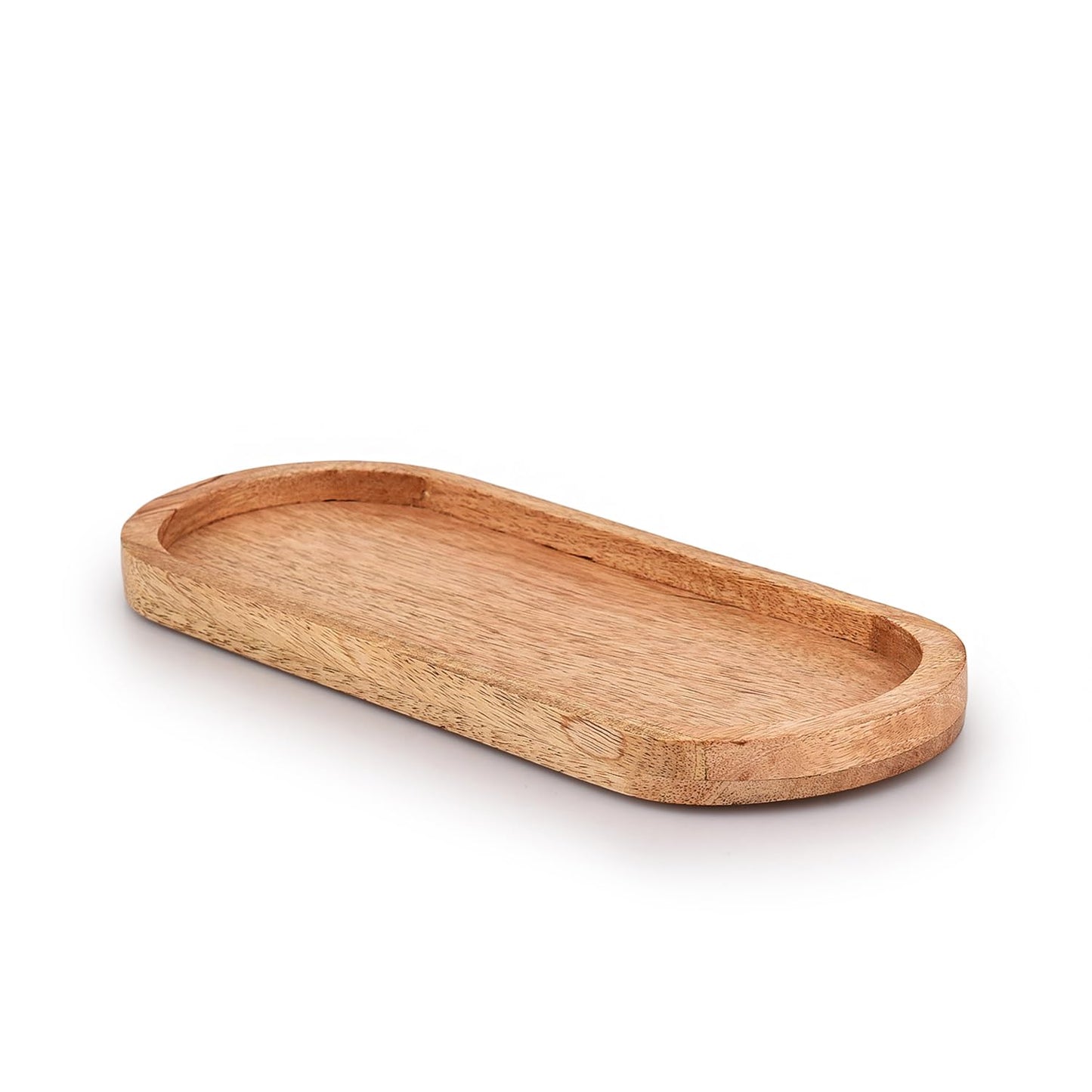 Samhita Mango Oval Wood Tray Set of 3 Perfect for Food Holder/BBQ, Serve Cheese, Sushi, Holiday Snacks, and More. (12" x 5" x 0.75") - CookCave