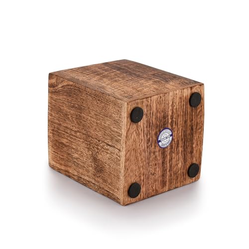 Samhita Mango Wood Burning Finished Kitchen Utensil Holder for Countertop, Utensil Holder Container for Kitchen Cooking Utensil. (5"x 5"x 6") - CookCave