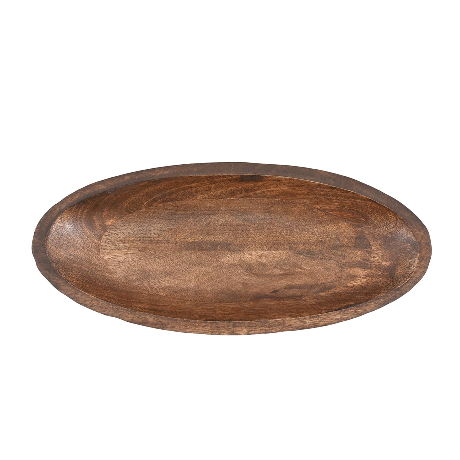 Samhita Mango Wood Decorative Bowl Home Decor Home Decorative Centerpiece Farmhouse Country, Restaurant, Café (14" x 6" x 2.3") - CookCave