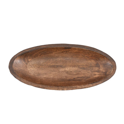 Samhita Mango Wood Decorative Bowl Home Decor Home Decorative Centerpiece Farmhouse Country, Restaurant, Café (14" x 6" x 2.3") - CookCave
