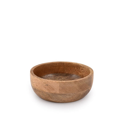 Samhita Mango Wood Round bowl Perfect for Nuts, Candy, Appetizer, Snacks, Olive and Salsa. Looks Absolutely Beautiful With Your Kitchen Setting. (5" x 5" x 2") - CookCave