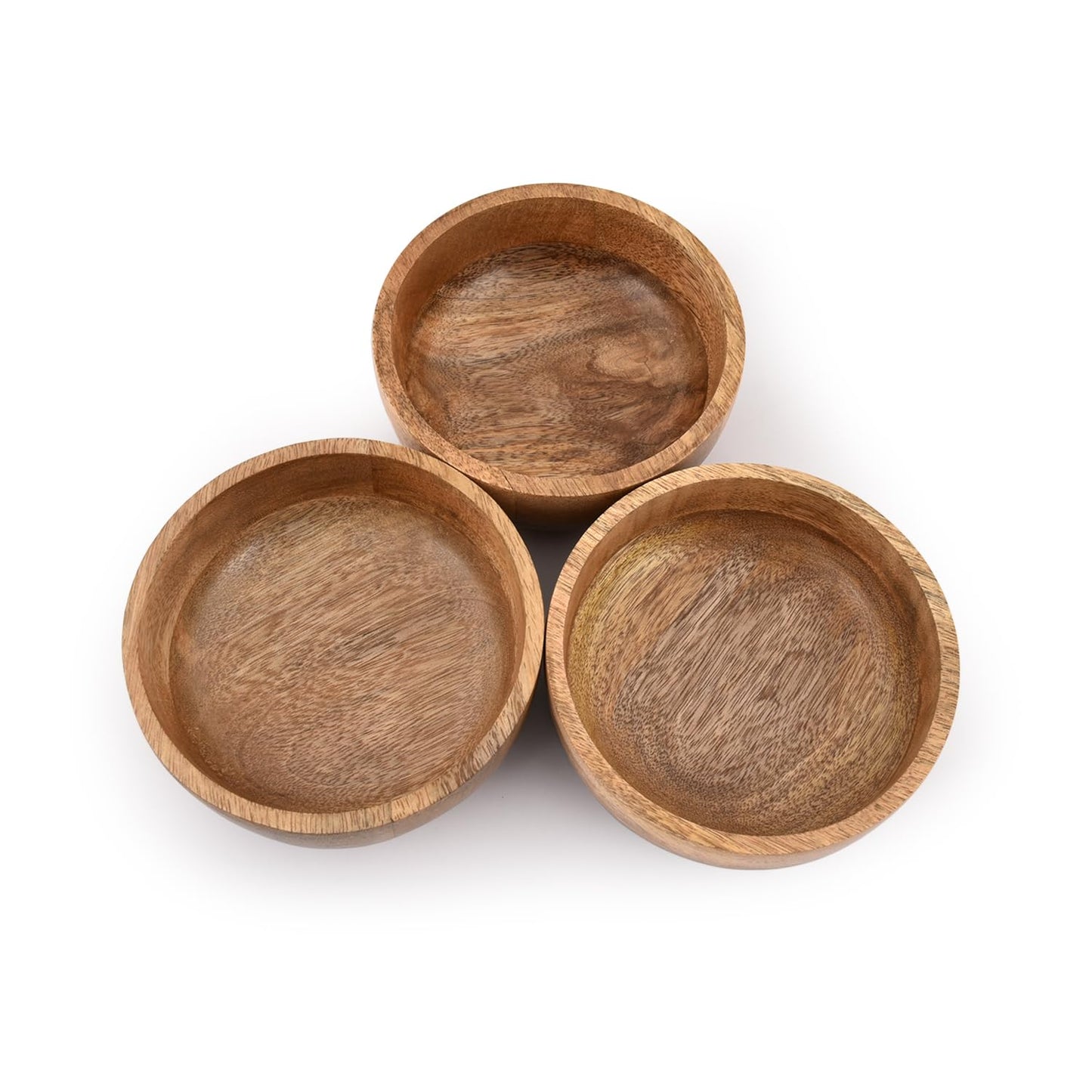 Samhita Mango Wood Round bowl Perfect for Nuts, Candy, Appetizer, Snacks, Olive and Salsa. Looks Absolutely Beautiful With Your Kitchen Setting. (5" x 5" x 2") - CookCave