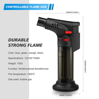 Samniu 4 Pack of Torch Lighter, Jet Flame, Butane gas, Mini Refillable Windproof Lighters, for candle, fireplace, grill (Gas not Included) - CookCave